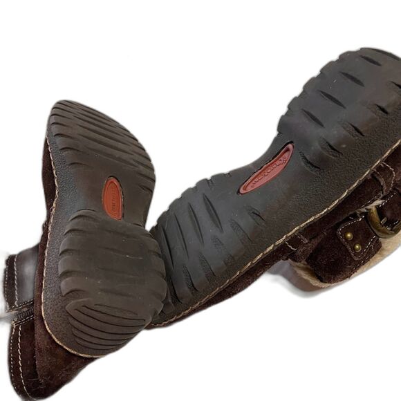 Bare Traps Women's Cozycore Cabincore Brown Suede Sherpa Lined Booties SZ 7 - Picture 6 of 7